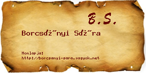 Borcsányi Sára névjegykártya