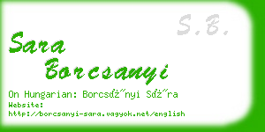 sara borcsanyi business card